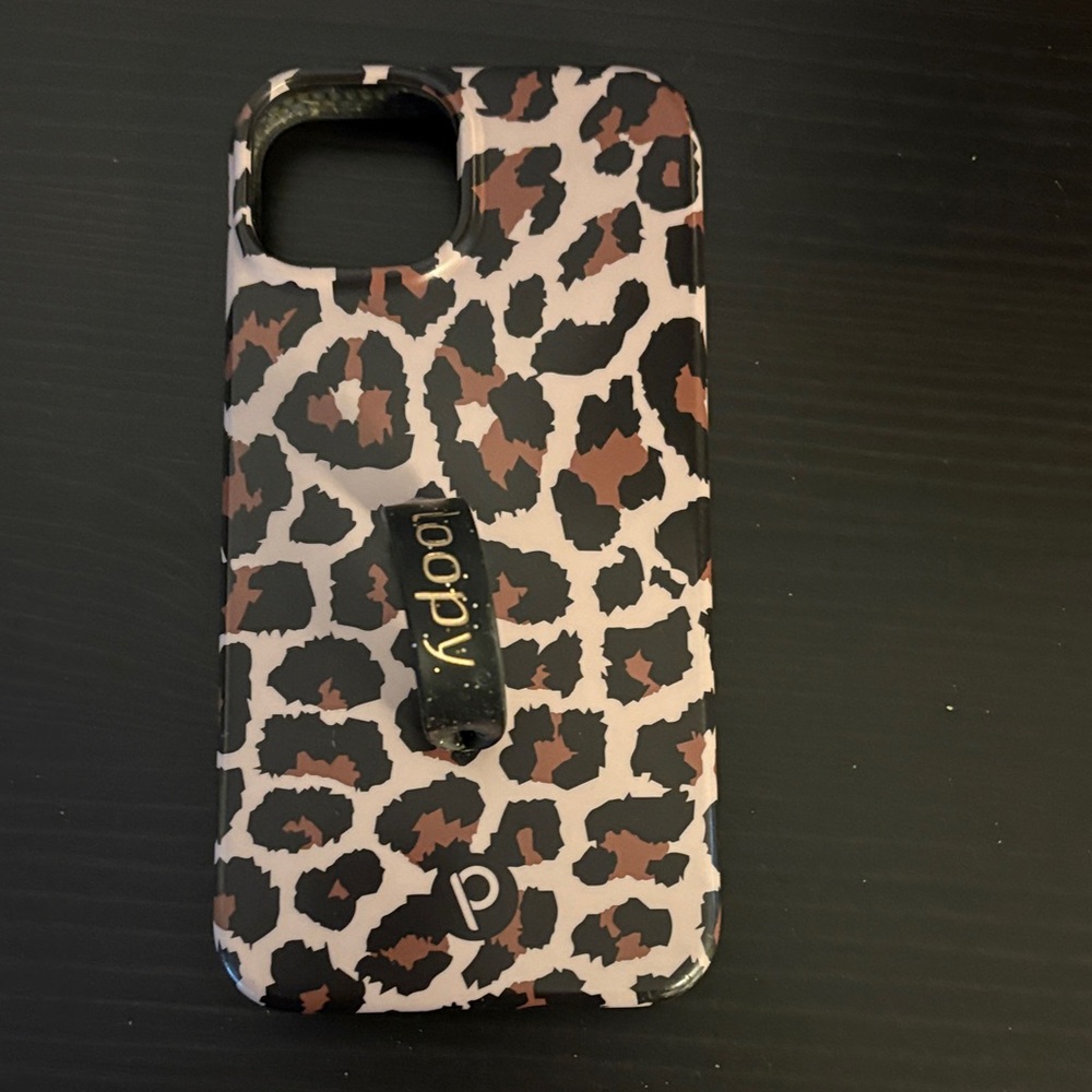 iPhone 13 Loopy Case Black and Brown Leopard Phone Case